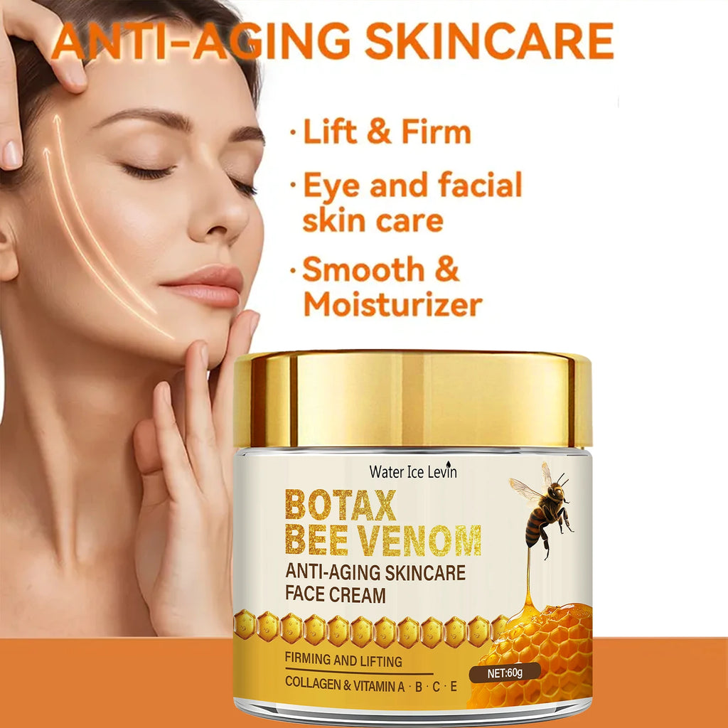 Bee Venom Face Cream with Collagen & Vitamin Infusion - Firming & Lifting Hydration, Fast Absorption, Winter Renewal