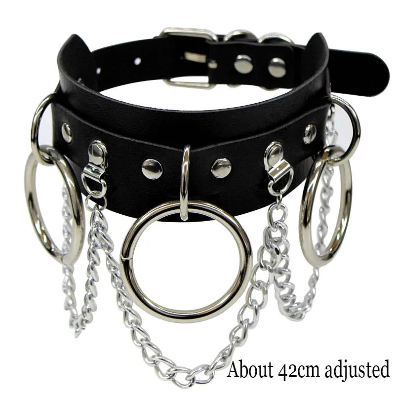 Woman Black Bat Punk Choker Collar Necklace Sexy PU Leather Heart Lock Key Spike Gothic Cosplay Accessories Party Jewelry New
