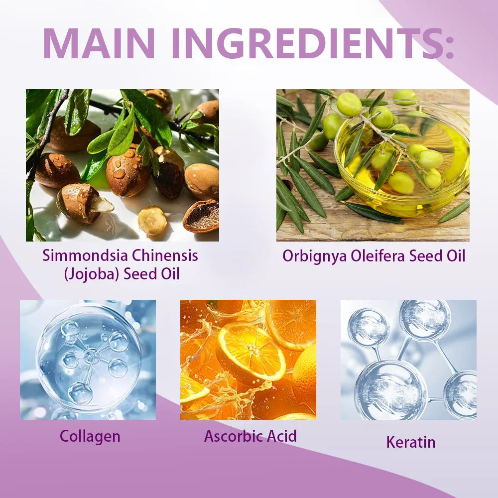 Water Ice Levin New Purple keratin biotin hair mask, repair damaged frizz, 10 seconds softness nourishment, straight hair care