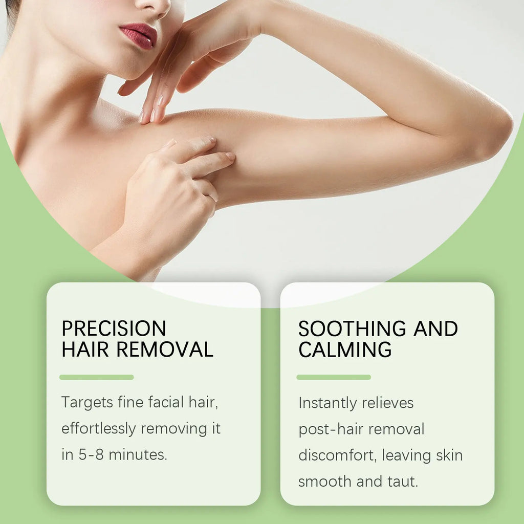 Facial Hair Removal Kit for Women Face and Body Sensitive Skin Soothing Depilatory Cream Set with Calming Gel Holiday Gift