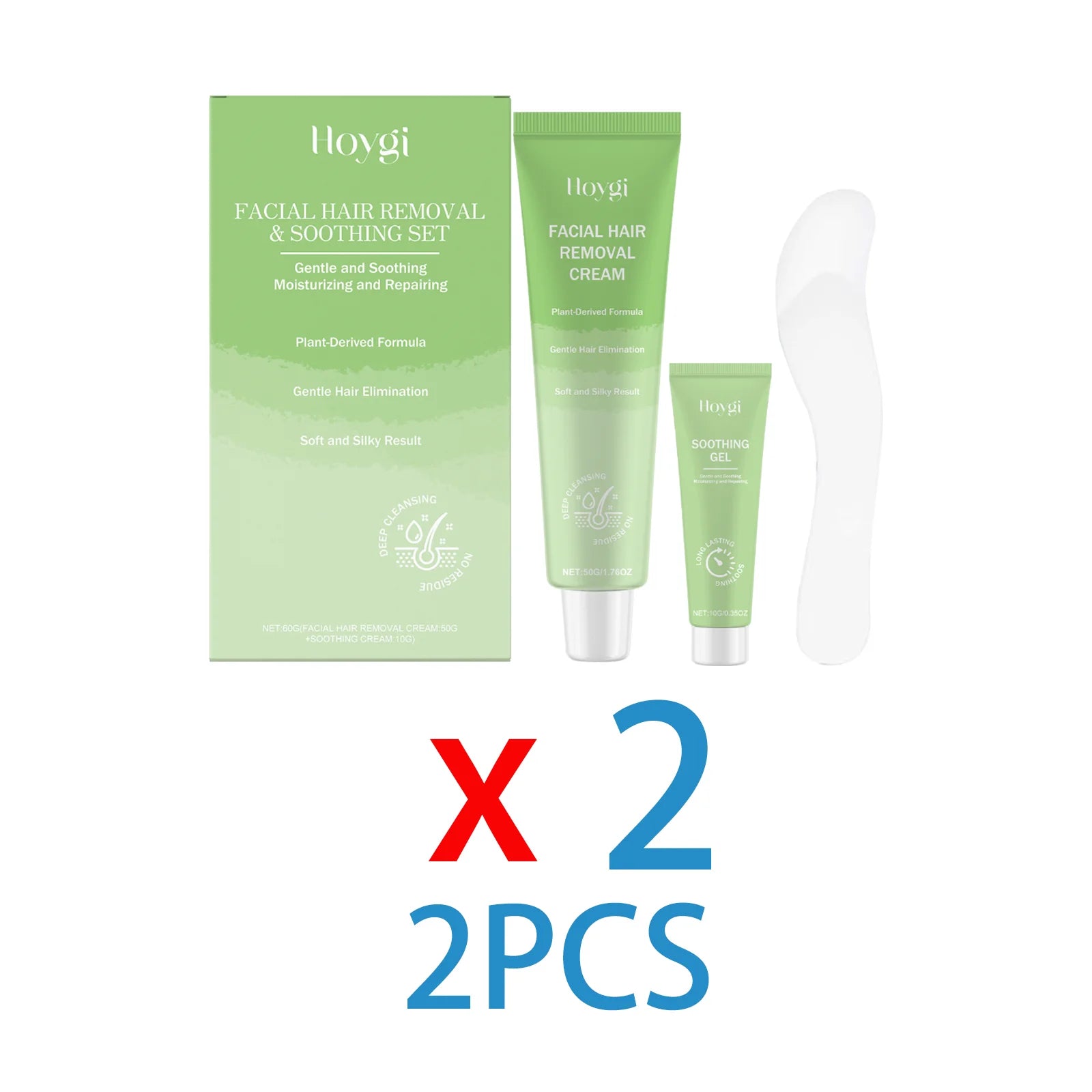 Facial Hair Removal Kit for Women Face and Body Sensitive Skin Soothing Depilatory Cream Set with Calming Gel Holiday Gift